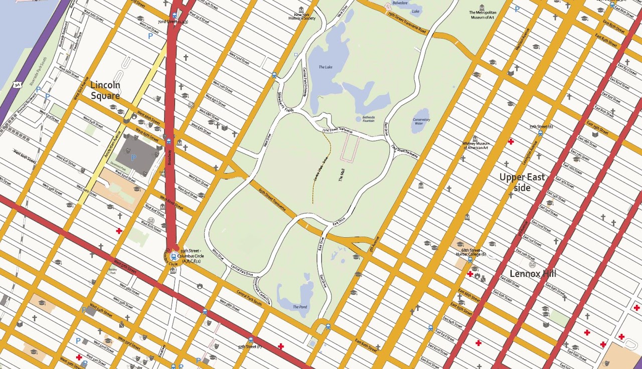 Cartografie vector kaart Manhattan New York USA